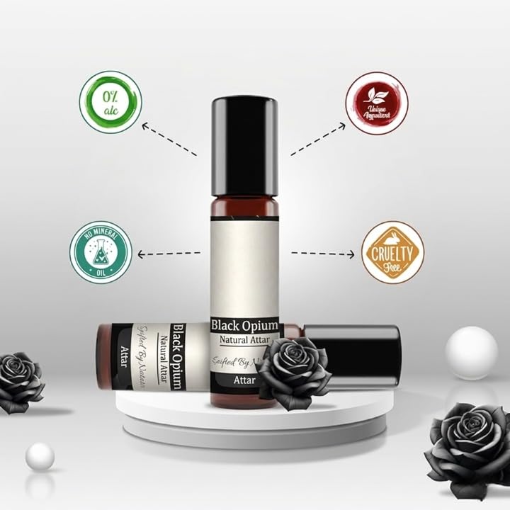 Black Opieum Natural Perfume Oil,Long Lasting,Alcohol-Free,Cruelty-Free,10ML