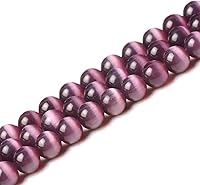 Vista 20 de Cuentas de Ojo de Gato Negro, Redondas de 6 mm, Piedras Preciosas Semipreciosas Sueltas para Fabricación de Joyas (63-66 piezas/cadena)