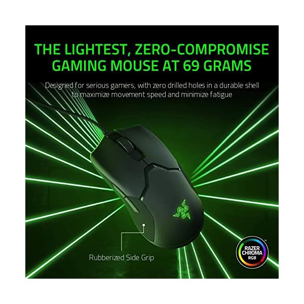 Razer Viper Ultralight Ambidextrous Wired Gaming Mouse: Fastest Mouse Switch in Gaming - 16,000 DPI Optical Sensor - Chroma RGB Lighting - 8 Programmable Buttons - Drag-Free Cord - Image 4