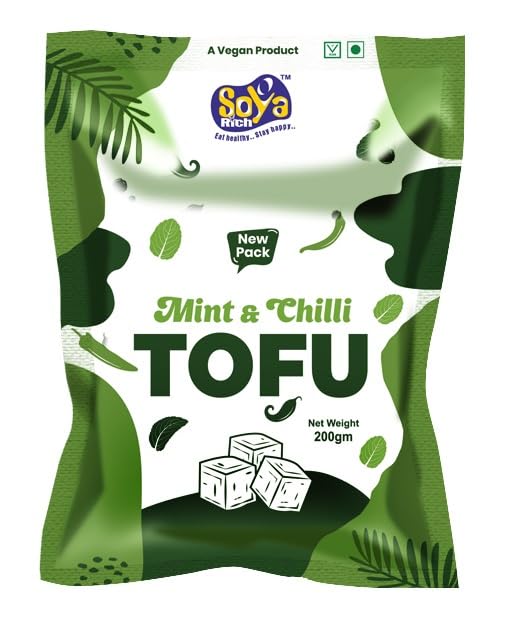 Tofu Mint & Chilli – 200gm I Plant Based Paneer/Masala Tofu/Soya Paneer/Tofu Paneer/Bean Curd/Masala Paneer/Vegan Paneer/Dairy Alternative/Vegan tofu