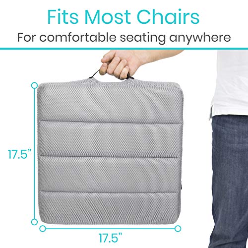 Vive Air Seat Cushion - Pressure Relief Back Support Pad For Tailbone, Sciatica, Coccyx Pain - Orthopedic Seating For Car, Office Chair, Wheelchair, Travel - Portable And Inflatable - Soft Or Firm #TOP5