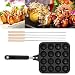 Produktbild VIFERR Takoyaki Grillpfanne, 16 Löcher Takoyaki Backblech mit 4 GRATIS Backnadeln Antihaftbeschichtetes Aluminiumgussblech Takoyaki Maker Backblech für 16 Löcher Backform