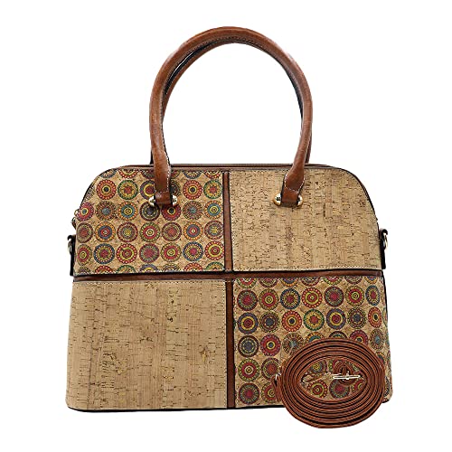 CORKCHO, Damen Handtasche, Starr, aus Ökologischem Kork, Bequeme Umhängetasche, 38 X 17 X 14 cm, Stilvoll, Kurze Griffe, Für Reisen, Einkaufen, Schule, Verschiedene Prints Cover