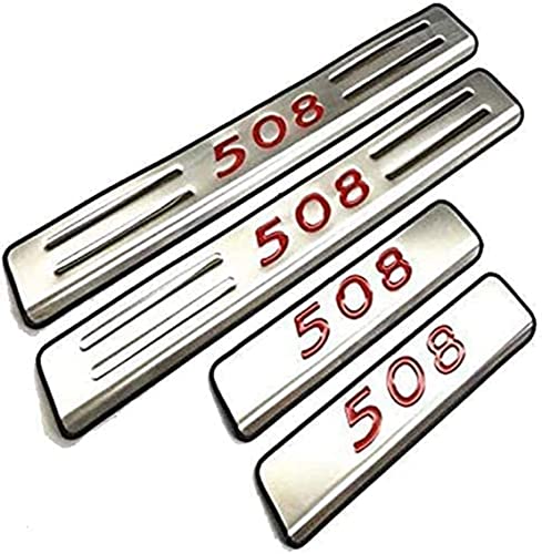 4 Piezas Acero Inoxidable umbral de puerta de coche para Peugeot 508 2011 2012 2013 2014 2015 2016 2017 2018 2019 2020 2021, Bienvenidos Pedal Placas ProteccióN Accesorios De AutomáTico Cover