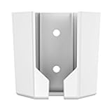Klanata Space Saving Ethernet Adapter Mount - White ABS Plastic Wall Bracket with Countersunk Screw Holes and Integrated Cable Management for Wall and Desktop Mounting (White)