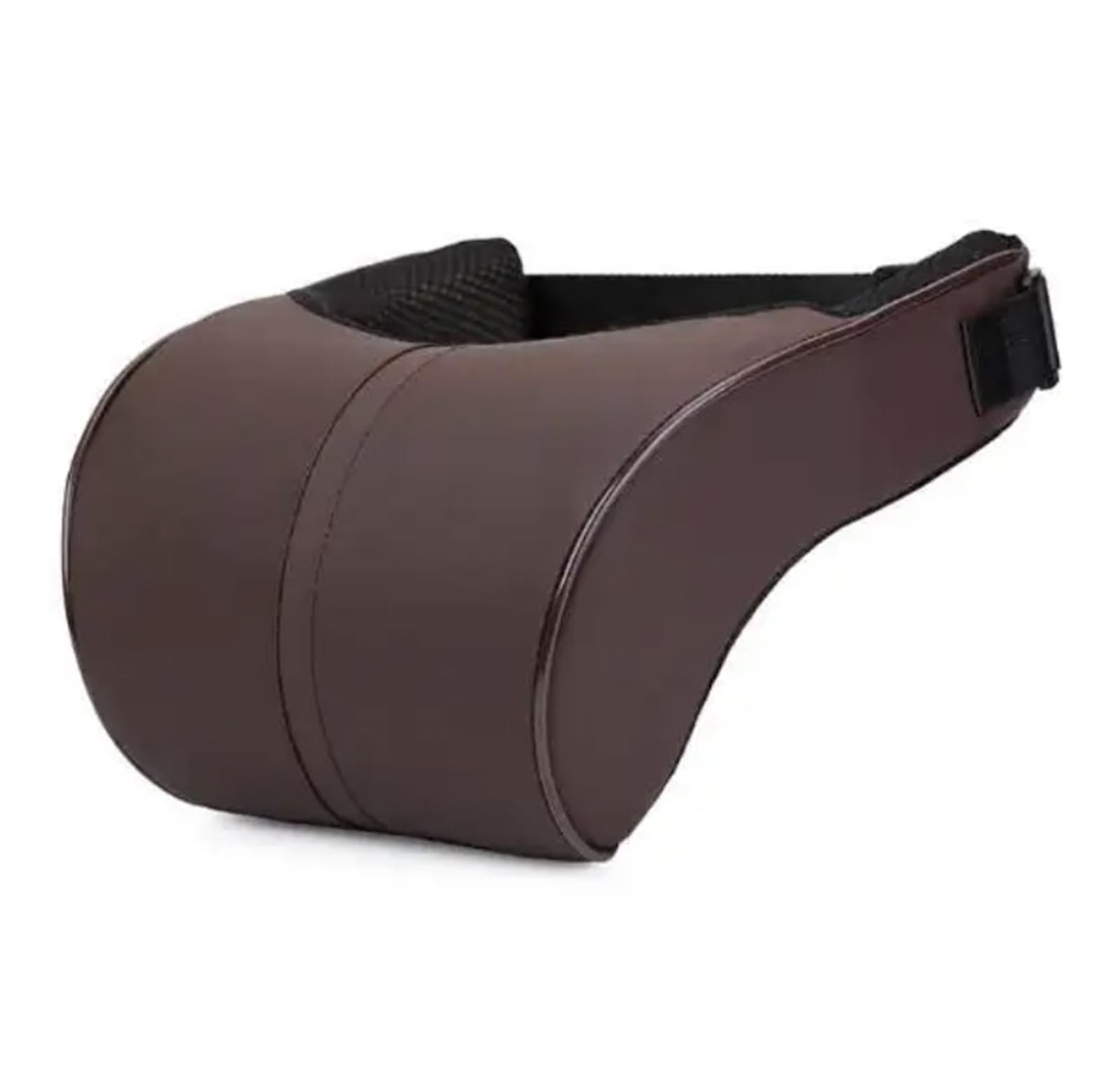 POAWUDJA Car Pillow Universal Auto Car Seat Neck Safety Adjustable Headrest Pillow Leather Protection Rest Pillows Removable Cover(Brown)