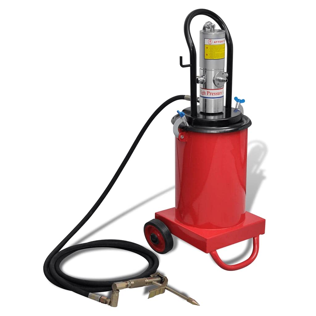 Generic Inyector de Grasa Neumático de 12 Litros, Herramienta de Lubricación para Automóviles, Barcos, Ingeniería y Talleres, Fácil de Manejar con Ruedas Giratorias, Alta Presión, bajo