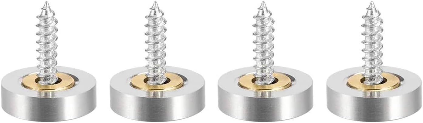 YXQ Mirror Screws Decorative Caps Cover Nails Brushed Stainless Steel 18mm 4Pcs