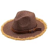 Damen-Strohhut – Sommerhut, Damen-Panama-Strohhut, Strandurlaub, Breite Krempe, Visier, Lässige Sommer-Sonnenhüte Für Männer, Sombrero, Reisen Und Urlaub, Stil B, 55,58 cm