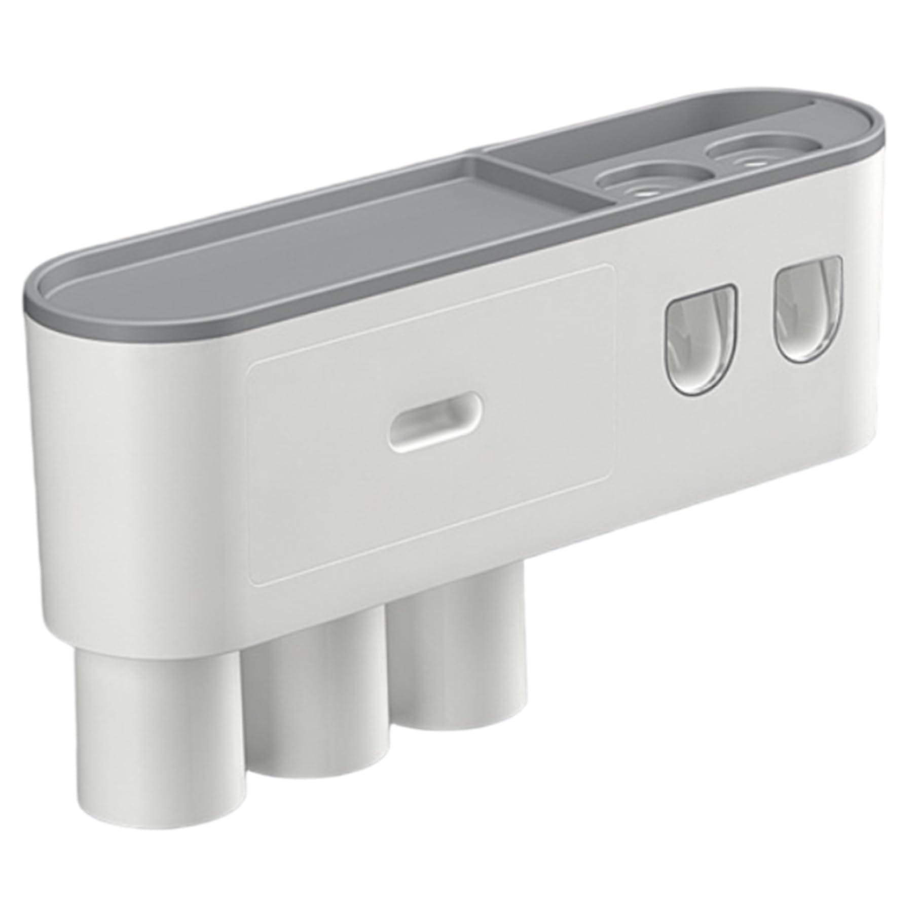 Soporte de pared para cepillo de dientes, dispensador automático de pasta de dientes con 3 tazas magnéticas, 6 ranuras para cepillo, bandeja de almacenamiento y cajón para baño