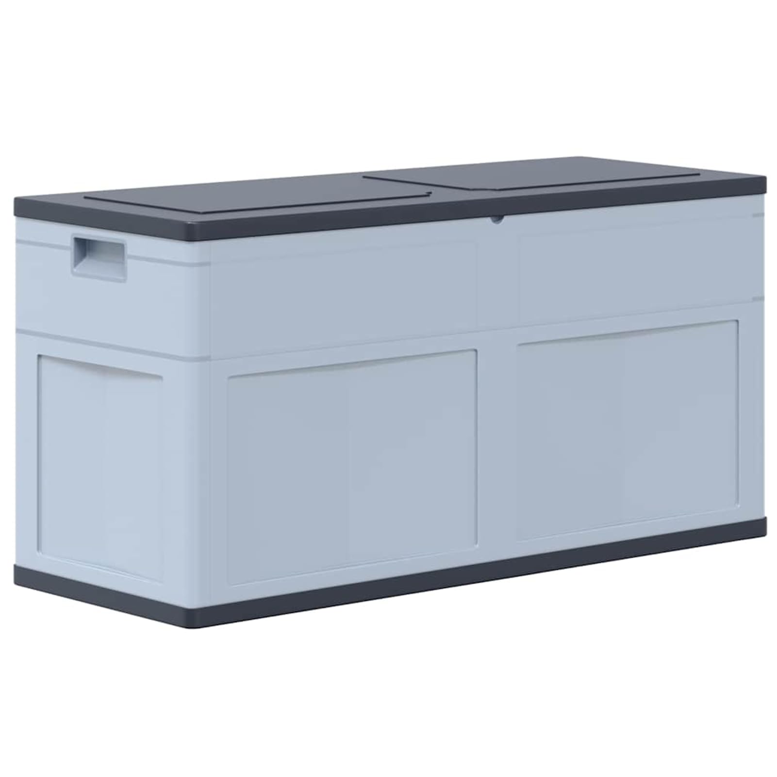 Anself Gartenbox Aufbewahrungsbox Kissenbox Truhe Outdoor 320L Kunststoff Holzoptik Grau Schwarz abschließbar wetterfest 45689