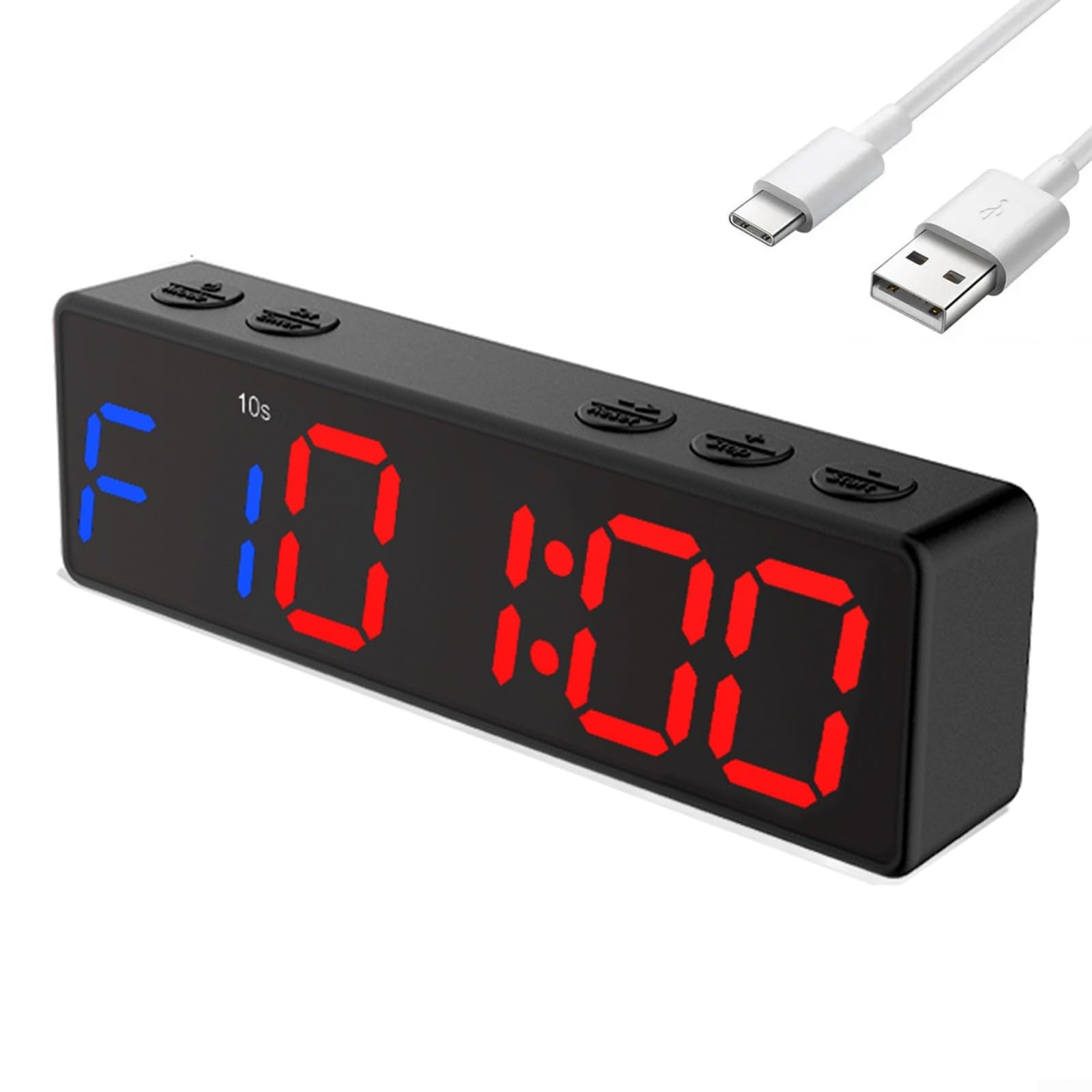 Timer magnetico portatile per palestra e sport, ricaricabile e pratico (lettera verde bianca in cornice arancione)