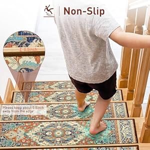 Stairtreadsforwoodenstepsindoor15pack8x30nonslipcarpetstairtreadswithreusableadhesiveforkidseldersanddogstprbackingstairrugsorientalstaircasesteptreadsbohemia Urban Country Home Decor Stair treads for wooden steps indoor 15 pack 8 x 30 non slip carpet stair treads with reusable adhesive for kids elders and dogs tpr backing stair rugs oriental staircase step treadsbohemia urban country home decor