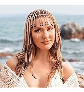 Catery Head Chian Cap Headpiece Long Tassels Hair Chain Egyptian Headpiece Headband Vintage Roari...