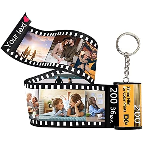 Personalized Custom Camera Film Reel Photo Picture Keychain Keyring Personalized Romantic Gift for Anniversary or Wedding Anniversary (10 PHOTO) Cover