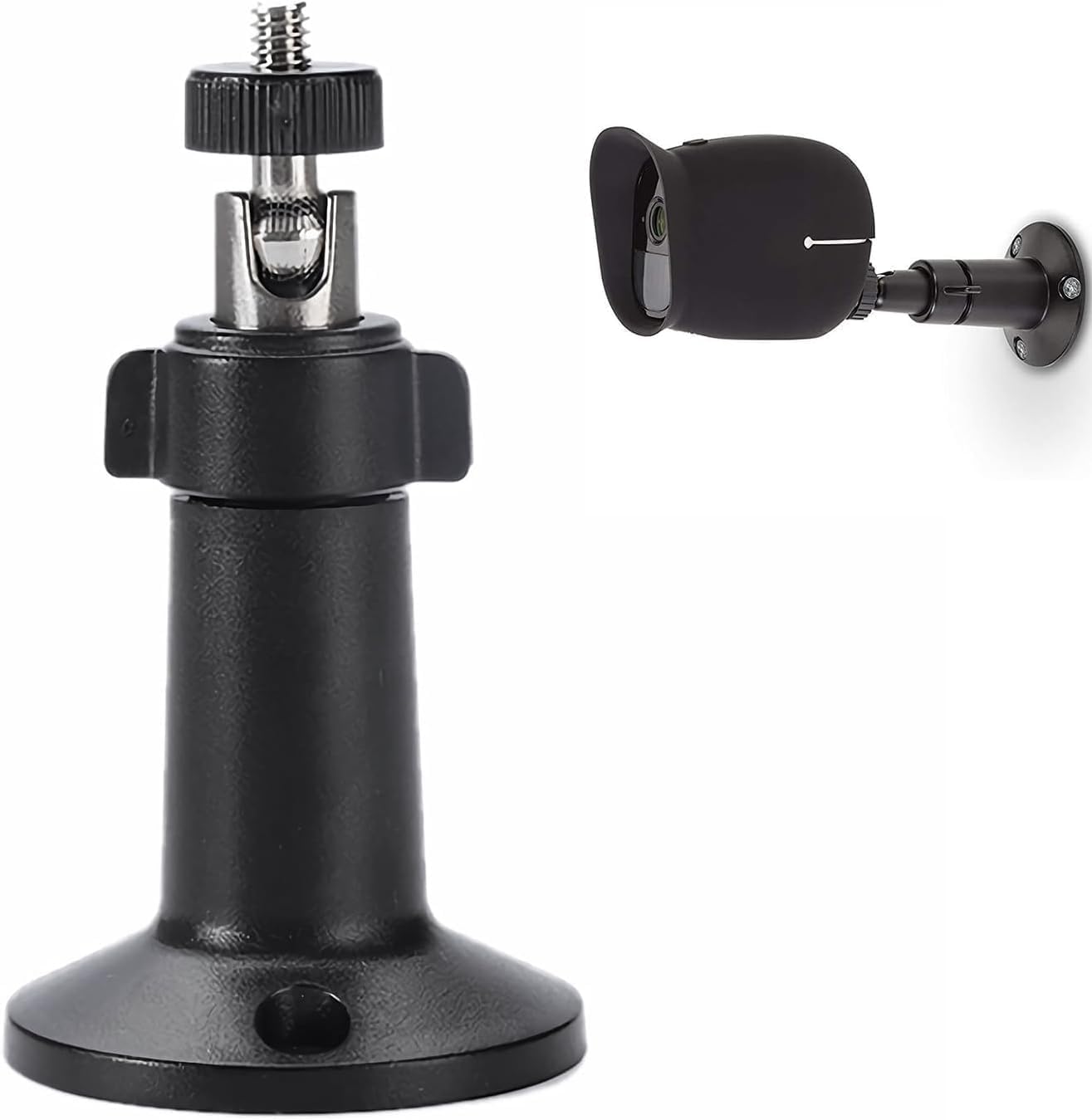 Camera Wall Mount,Durable 360° Adjustable Security Camera Bracket,Easy Installation Thickened Plastic Surface Reinforced Base,for Many Types Outdoor Indoor Cameras Universal Mount (Black）