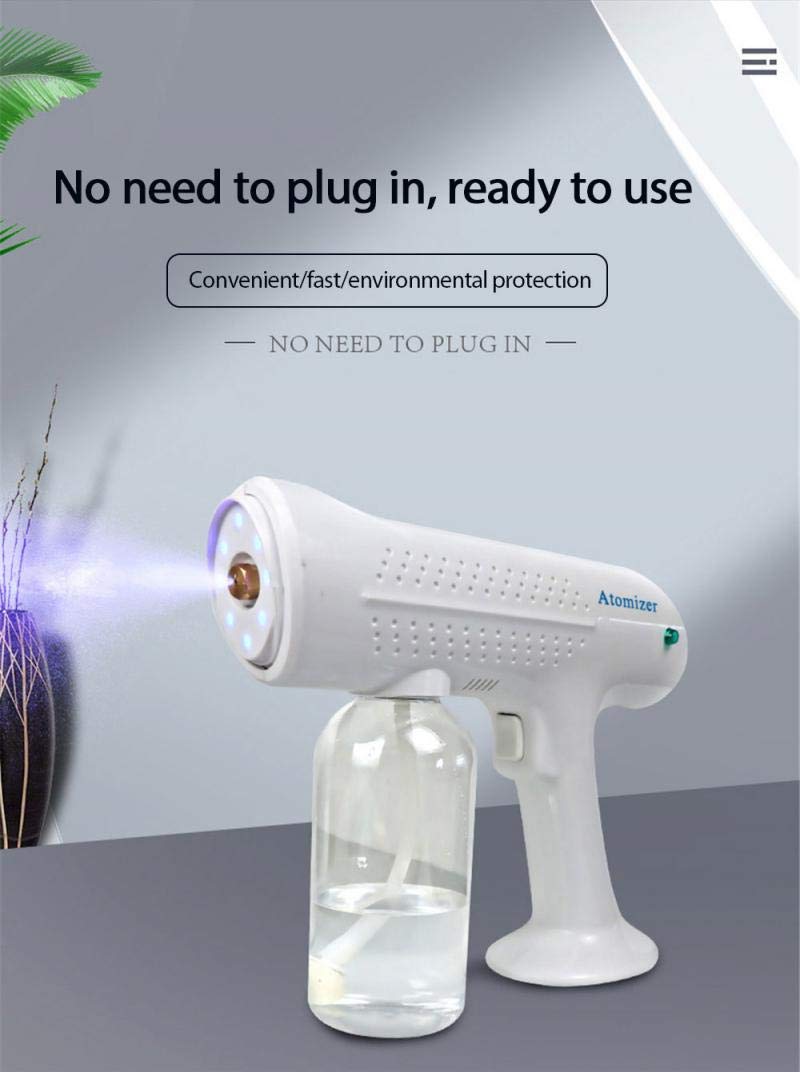 Máquina nebulizadora inalámbrica, pulverizador desinfectante Máquina atomizadora Desinfección portátil azul Vapor Eléctrico Nebulizador portátil Batería para el hogar Pistola pulverizadora Recargable