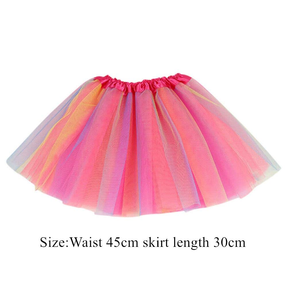 gofidin Girls Kids 3 Layers Tutu Skirt Ballet Dance Party Fancy Dress Pink