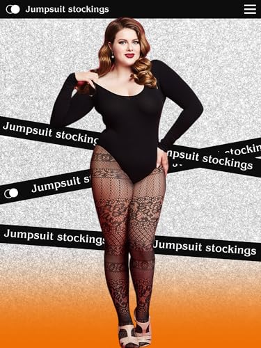 Image of Jadive 6 Pairs Women Plus Size Suspender Tights Fishnet Thigh High Stockings Garter Belt Lingerie Pantyhose