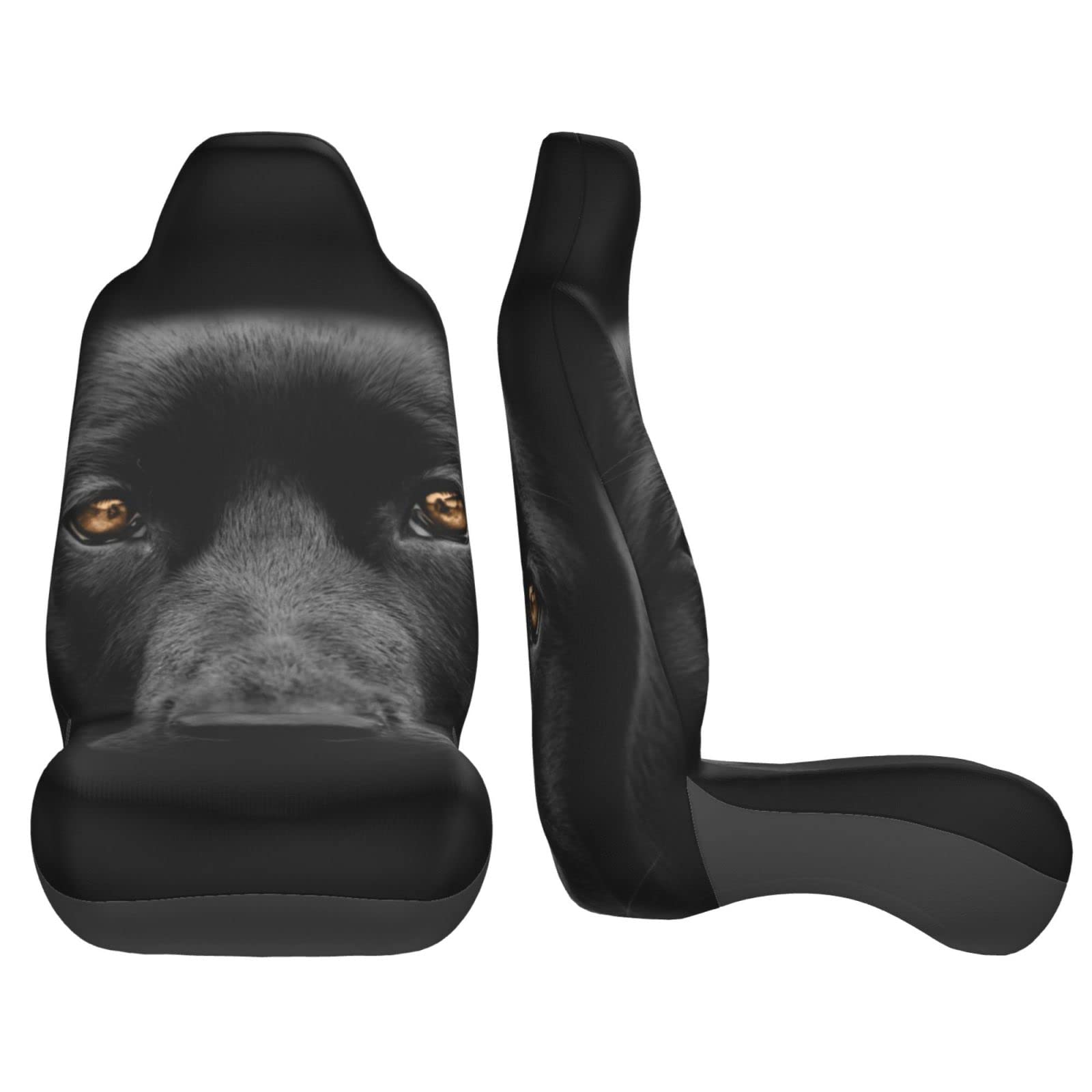 Amazon | 2枚セット 黒毛のラブラドールレトリバーの顔 カーシート