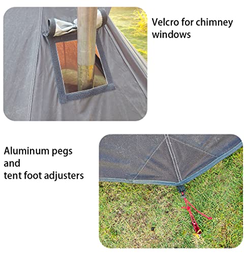 Carpa ligera para 1 persona teepee con orificio para estufa miniatura 4