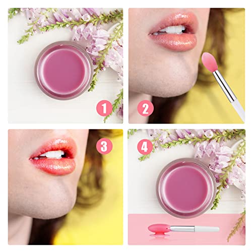 Pinceles de silicona para labios con fundas protectoras y cabezal higiénico reutilizable 5