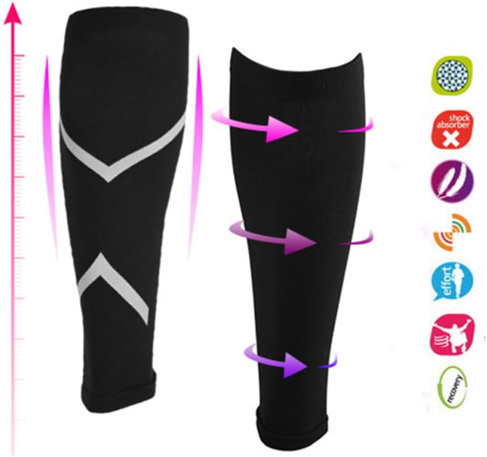 Calf Compression Sleeve for Running and Volleyball Nylon Black
