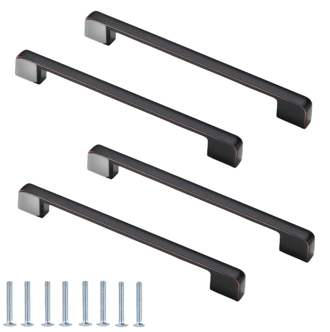 NLQCSXWEP Zinc Alloy Cabinet Bow Handle, Zinc Alloy Cabinet Handles Pack of 4 Multicolor 96-320mm(192mm Black and Red)
