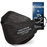DOUBLE M Masques FFP2 NR Certification CE 0370 Usage 5, 10, 20, 50 ou 100 Pcs, Filtration ≥ 95%, Léger Confortable, Filtre Multicouche, Usage personnel, Masques de Protection