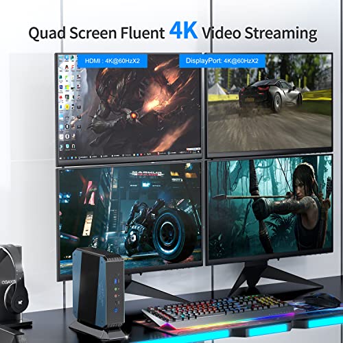 Minisforum Elitemini Hx90 Mini Pc Amd Ryzen 9 5900Hx Desktop Computer, Ddr4 32Gb+512Gb Ssd, 2.5Gbps Lan, 2X Hdmi & 2X Dp 4K@60Hz Outputs, 2X Hdd Slot, 5X Usb, Amd Radeon Graphics Tower Pc #TOP2