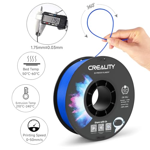 Filamento TPU 1.75mm Negro Resistente y Duradero para Impresión 3D, +/- 0.03mm de Precisión, 1kg por Rollo - Compatible con FDM 3D Printers. - Fernando Cortés