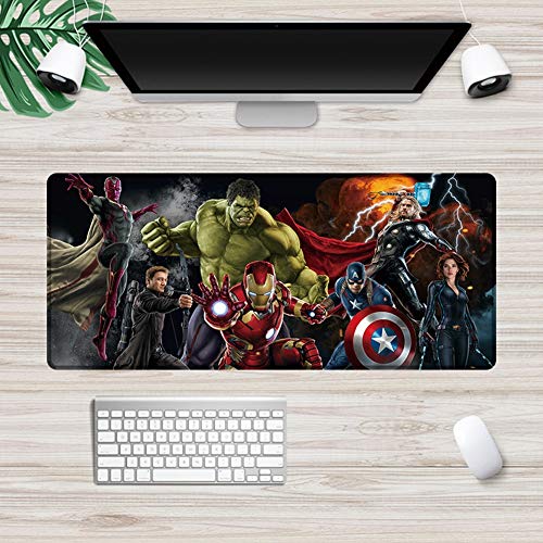 YLQC DC Serie Avengers Gaming Keyboard Pad Matte, Iron Man Gaming Mouse Pad, Prozesswasserdicht Hemming, Naturkautschuk rutschfeste Unterseite TTT ~ (Farbe : A, Size : 700X300mm) Cover