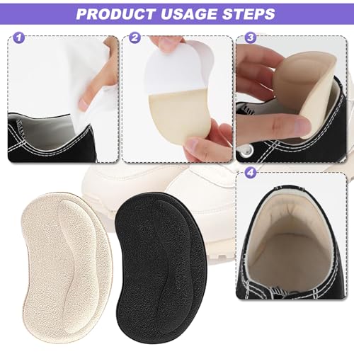 Lot de 2 paires de coussinets de talon autocollants pour chaussures de femme – vue 3