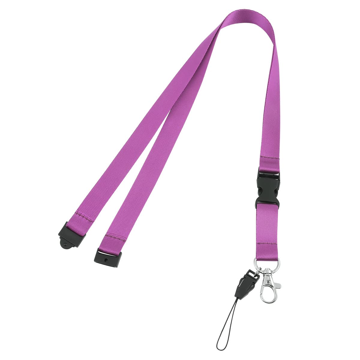 Licqic Purple: 2 Pcs 2 Pcs Neck Lanyard Strap, Lanyards For Neck With Safety Breakaway, For Holding A Id Card, Pass Card Badge, Keys Or Cell Mobile Phone (Purple)