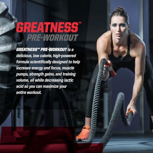 Image of Undefined Nutrition Greatness Pre-Workout by Brian Shaw (30 Servings) - 6 g Citrulline Malate & 3.2 g Beta Alanine for Better Pumps, Energy, Focus and Strength for Men & Women (15.9 Oz, Blue Razz)