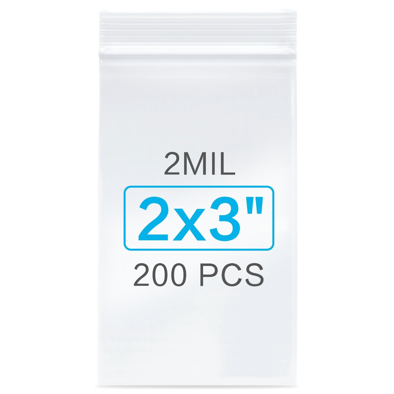 Aubeco 200Pcs 2 X 3 Inch Plastic Zip Bags