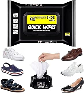 Shoe Cleaner Wipes 80 Pack, Sneaker Cleaning Wipes Portable, Disposable Shoe Cleaning Tissue for Dirt Stain Remover for Leather Canvas White Sports Shoes