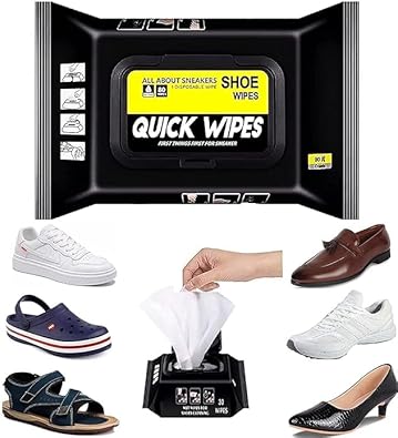 Natural Sneaker & Shoe Cleaner Wipes - 1 Packs of 80 - Portable Sneakers Cleaner Shoe Wipes Quickly Remove Dirt & Stains - These Disposable Shoe Cleaning Wipes Can Be Used On Footwear