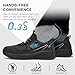 SPIEZ Slip-On Safety Shoes for Men & Women - Non-Steel Composite Toe, Fashion Sneaker Design, Hands-Free Convenience, All-Day Protection, Black Gray US 6-13.5