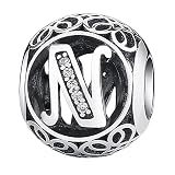 925 cuentas de plata esterlina Vintage N, Clear CZ 