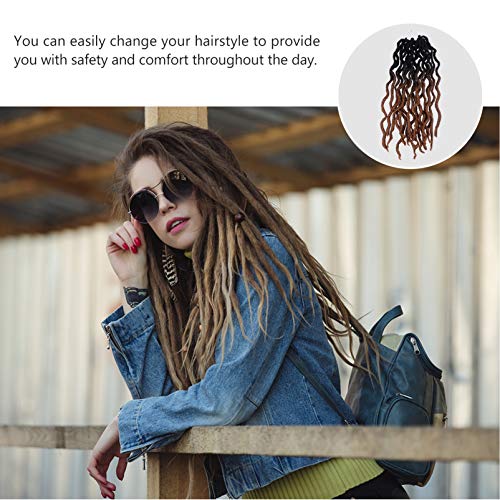 Lurrose Peruca Dreadlock de Crochíª Extensío de Cabelo Trançada Peruca Encaracolada Trança Africana