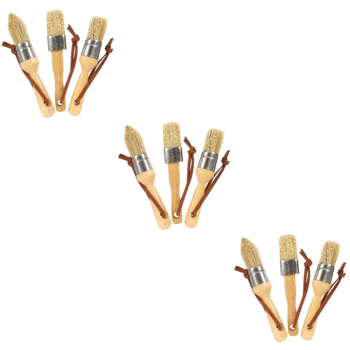 VILLCASE 3 Set Di Pennelli Per Pittura Con Setole Morbide E Manico in Legno Uso Quotidiano Pennelli Per Acquerelli Per La Casa 3 Pezzi*3