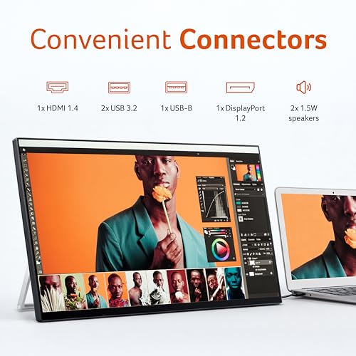 Image of Acer UT272 27 Inch Touch Screen Monitor | Full HD IPS | 10-Point Multi-Touch | 7H Scratch-Resistant Glass | 75Hz AdaptiveSync | HDMI, DisplayPort, USB HUB | Built-in Speakers | Energy Star | Black