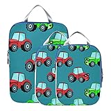 Ligero Organizador de bolsas de viaje Animación de dibujos animados Retro Tractor de juguete Cubos de embalaje para viajes Organizadores de viaje expandibles Bolsas de embalaje para equipaje de mano, viajes