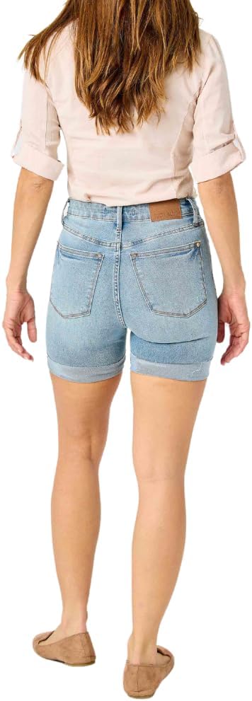 Judy Blue High Waist Tummy Control Cool Denim Shorts - Image 5