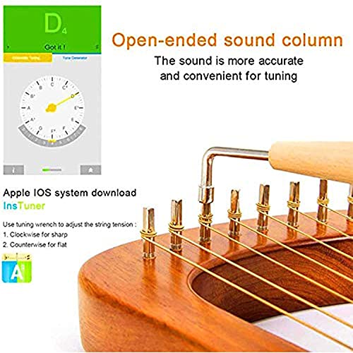 Lyre Harp 24 for Adult String Small Harp Metal Harp String Instruments Mahogany Music Instruments Lyre Harp with Tuning Wrench Black Gig Bag Best Gift for Beginners Music Lovers Beginners Kids