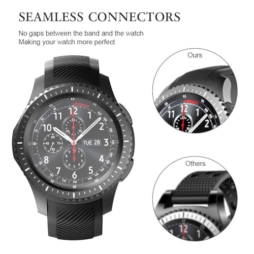 Correa de reloj de 46mm Gear S3 Frontier pulsera deportiva negra 2