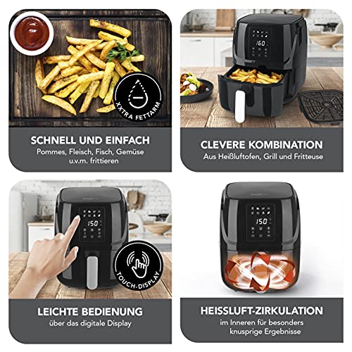 MAXXMEE 3 L varmluftsfritös – 8 program & timer för perfekta måltider
