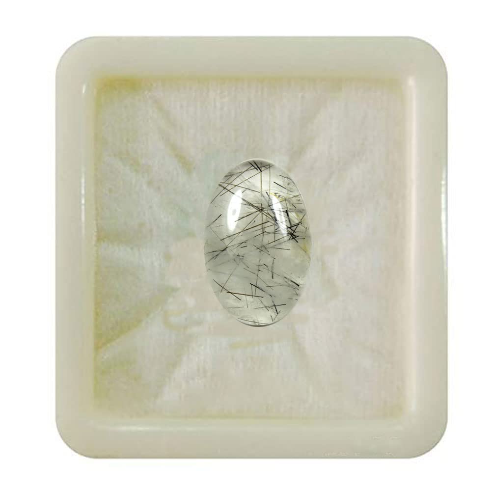 GemsOnclick Lab Certified Natural Rutile Quartz Loose Gemstone 2.25 To 10.25 Ratti Leo Zodiac Astronomy and Astrology Sign Singh Rashi Upratan Jupiter April Birthstone Astrology Jewelry Making