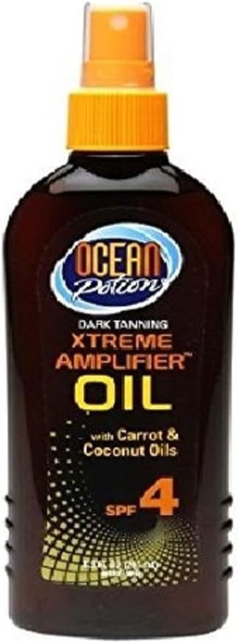 Ocean Potion Suncare Dark Tanning Xtreme Amplifier Oil, SPF 4 with Carrots & Coconut Oil 8.5 fl oz (